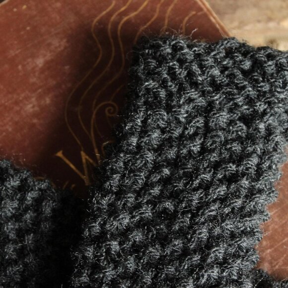 Hand Knit Fingerless Gloves, Armwarmers in Gray Yarn, Womens "Twilight Cloud", - Picture 8 of 13